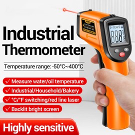 ANENG ANENG TH201 -50℃～400℃ /-58℉～752℉ Non-Contact Infrared Thermometer IR Thermometer Handheld Digital Temperature Tester Industrial Thermometer for Kitchen Cooking Automotive Not for Human Body Temp