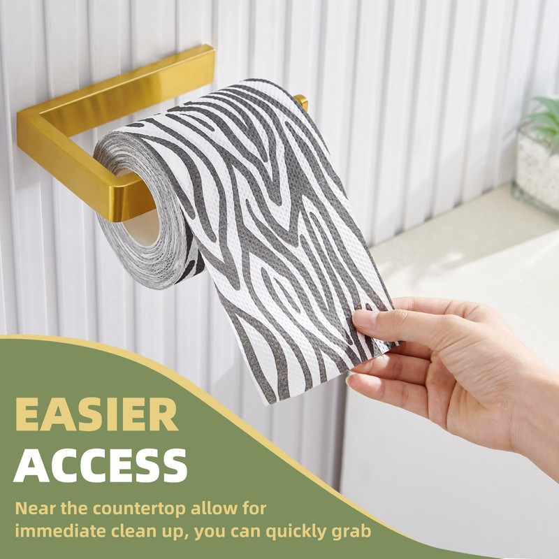 APLusee Brushed Gold Toilet Paper Holder, 304 Stainless Steel Tissue