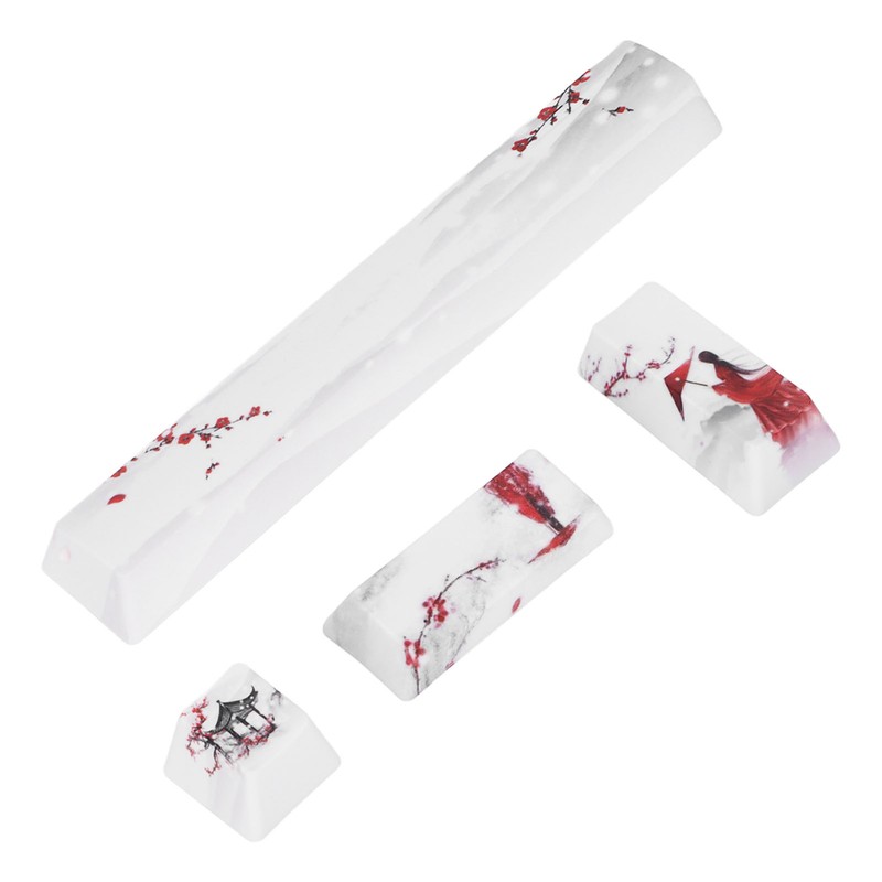 DIY Keycaps Kit Winter Snow Plum Pattern Universal Mechanical Keyboard