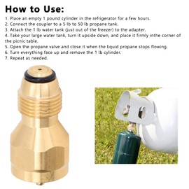 Kadimendium Propane Tank Refill Adapter 1LB Solid Brass Universal Mini Propane Refill Adapter for Disposable Small Bottle Fill