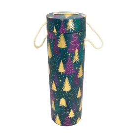Idena 30370 Christmas Tree Bottle Box, Cylindrical, Gift Box, Gift Box, Christmas Gift Packaging