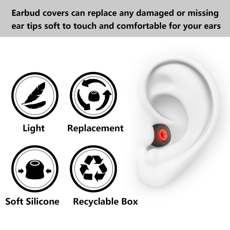 MMYQXI MMYQXI 54 PCS Earbud Replacement Tips Silicone Earbud Tips