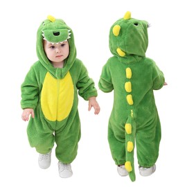 Doladola Unisex Baby Toddlers Romper Jumpsuit Hooded Cartoon Sleepsuits Infant Outfit (18-24 Months, New Green Dinosaur)