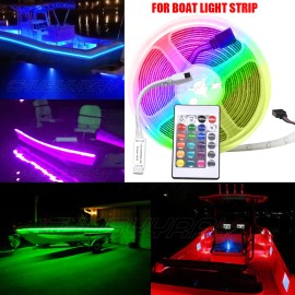 CHUSYYRAY 5M RGB LED Black Light Night Strip Colour Ultraviolet boat bass fishing 12v DC