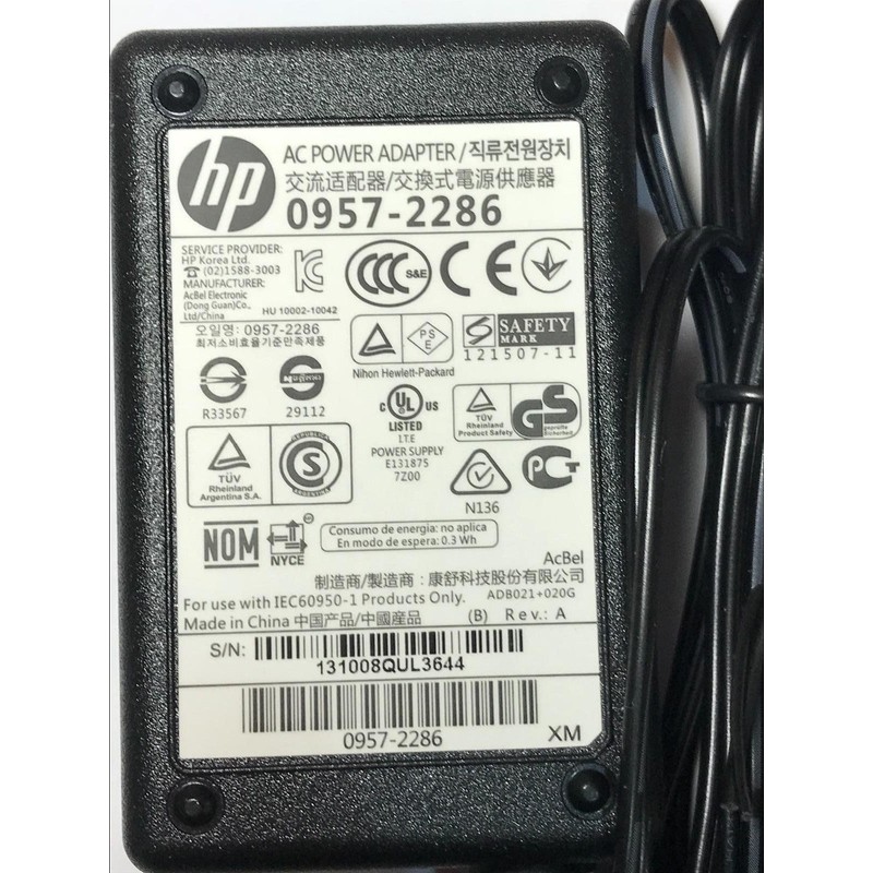 Replacement for Original hp Printer CHARGER adapter model 0957-2286 for