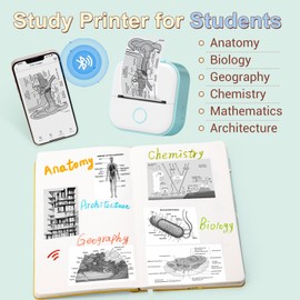 Memoking Mini Pocket Printer - T02 203dpi Bluetooth Thermal Printer, Portable Phone Printer for Children, Compatible with Phones&Tablets, Green