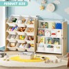 EXPERLAM Kids Toy Storage Organizer - Toy Organizer with Bookshelf,