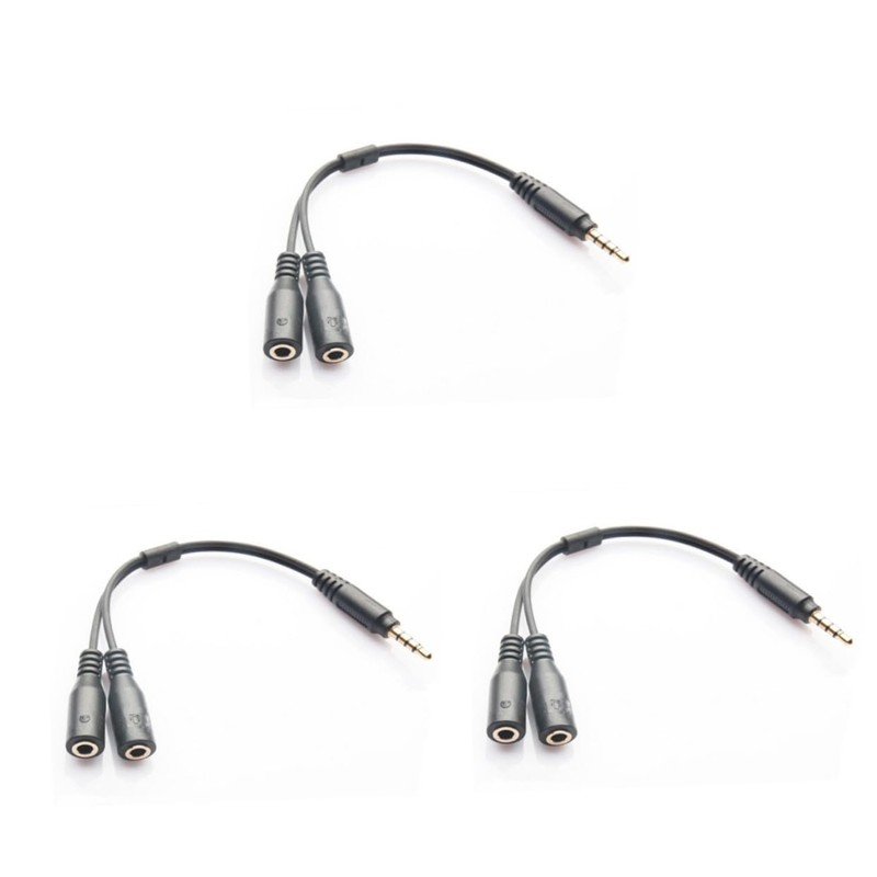 jojofuny 3pcs Headset Adapter Splitter for Headphone and Microphone Position