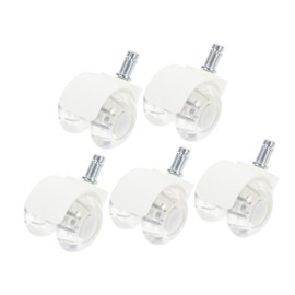 Ciieeo 5pcs Pulley Pu Office Chair Wheels Rubber Chair Casters Office Chair Wheel Replace Replacement Home Chair Casters Replacement Office Chair Casters White Mute Sofa Chair Steel Alloy