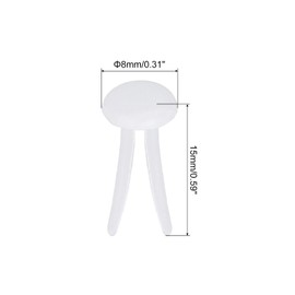 PATIKIL 100 Pcs Paper Brass Fasteners Split Pins Pastel Mini Metal Brads Round Head Plated Fastener for Craft Art Scrapbooking DIY Supplies, White, 8 x 15 mm