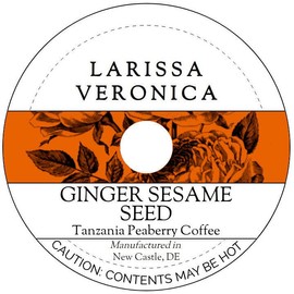 Ginger Sesame Seed Tanzania Peaberry Coffee (Single Serve K-Cup Pods) (Gourmet, Naturally Flavored, Whole Coffee Beans) (12 pods, ZIN: 577553) - 2 Pack