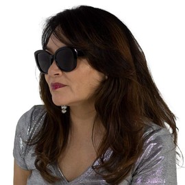 VITENZI Gafas de sol de gran tamaño para lectores de ojo de gato para leer bajo el sol Barletta en negro 2.50