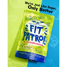 FIT PATROL Zero Calorie Sweetener | Keto Sugar Substitute w/ Stevia, Plant-Based Sugar Substitute for Baking, Sugar-like Texture | Zero Net Carbs, No Gluten, Non GMO | All-Purpose Sugar Replacement 0 Calorie Sweetener (15.9 Oz)