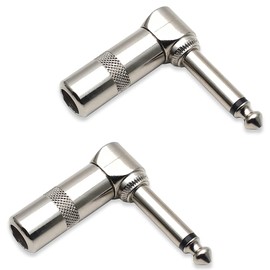 6.35mm Jack Right Angle L Plug 90 Degree Connector Guitar Plug Standard Phone Plug to Mono Standard Phone Plug Headphone Amplifier Speaker Electric Guitar Cable Microphone Accessories Connector