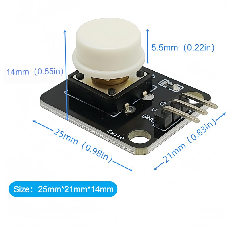 Yuuhseel 2 Sets Six Colors 12x12mm Big Button Module 3Pins