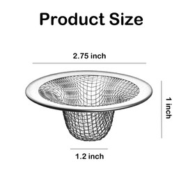 Beyoslf 10PCS Mesh Sink Drain Strainer Bathroom, 2.75" Stainless Steel Slop Basket Filter Trap Hair Catcher, Tub Drain Screen Filter Cover Mesh Bathroom Bathtub RV Laundry Lavatory Balcony Utility