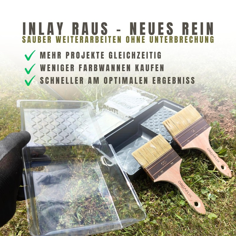 ORGAFLIX Professional Brush Set with Paint Tray 15 x 30