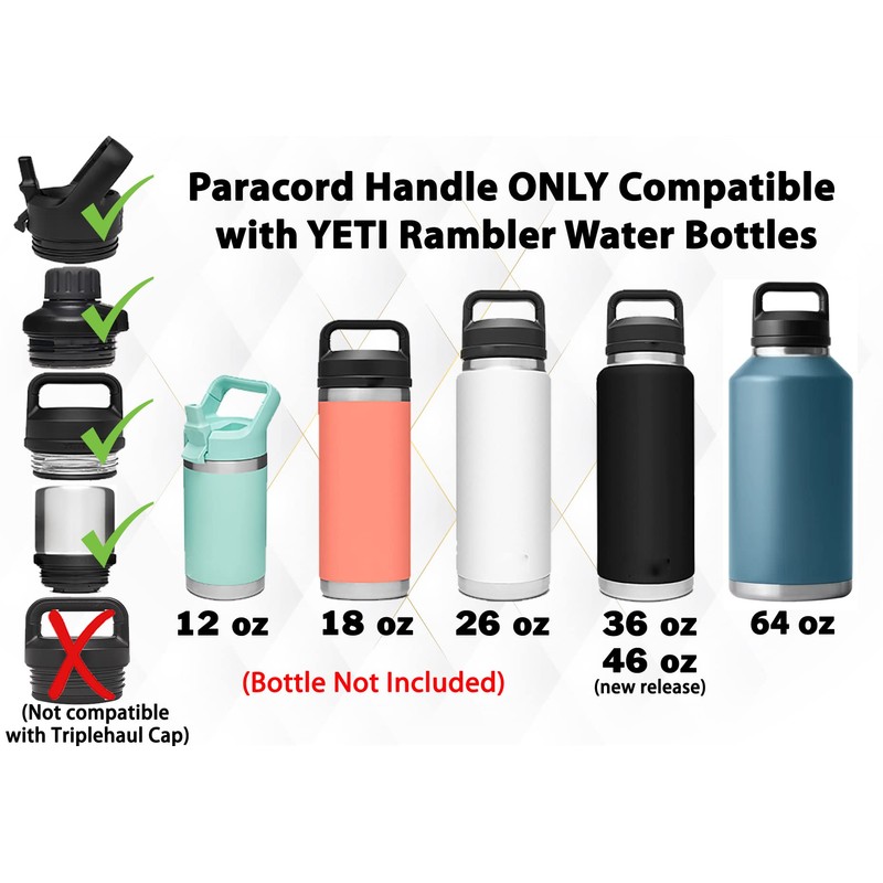 One MissionX Paracord Handle Compatible with Yeti Rambler 36oz 26oz