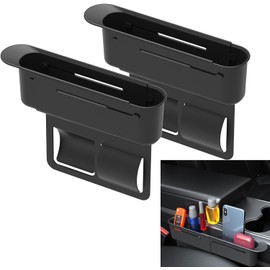 CYDZSW - Paquete de 2 rellenos para asientos de coche, insertos laterales para asientos de coche, protector organizador entre asientos y consolas, para evitar que las cosas se caigan, color negro