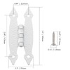 Rierdge 4 Pcs White Flush H-Hinges, Antique H-Shape Hinges for