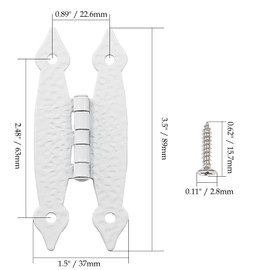 Rierdge 4 Pcs White Flush H-Hinges, Antique H-Shape Hinges for Cabinet Shutter Cupboard