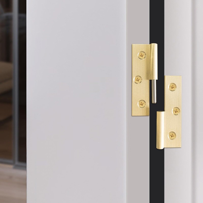 BAMI-LEE House Lift Off Hinge, 2pc Solid Brass Detachable Right