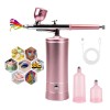 Kit Aerógrafo Portátil Tensky para Uñas Maquillaje con Compresor Rosa