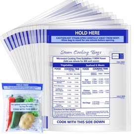 50 Pcs Microwave Steamer Bags 7.9 X 8.6 Inch Zipper Steam Cooking Bags Reusable Microwave Cooking Bag for Vegetables Potatoes and Meat (50)