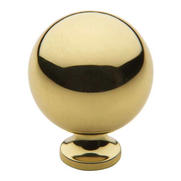 Baldwin 4961.030.BIN Spherical Design 1-1/4-Inch Diameter Cabinet Knob, Polished Brass