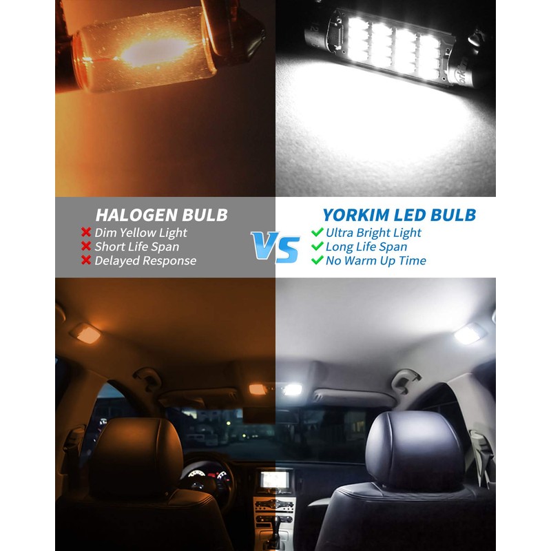 Yorkim Super Bright 578 LED Bulb White 41mm 42mm led