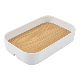 TEHAUX 1pc Wood Grain Desktop Storage Box Multi-Functional Organizer for Cosmetics and Stationery for Use and Stylish Container for