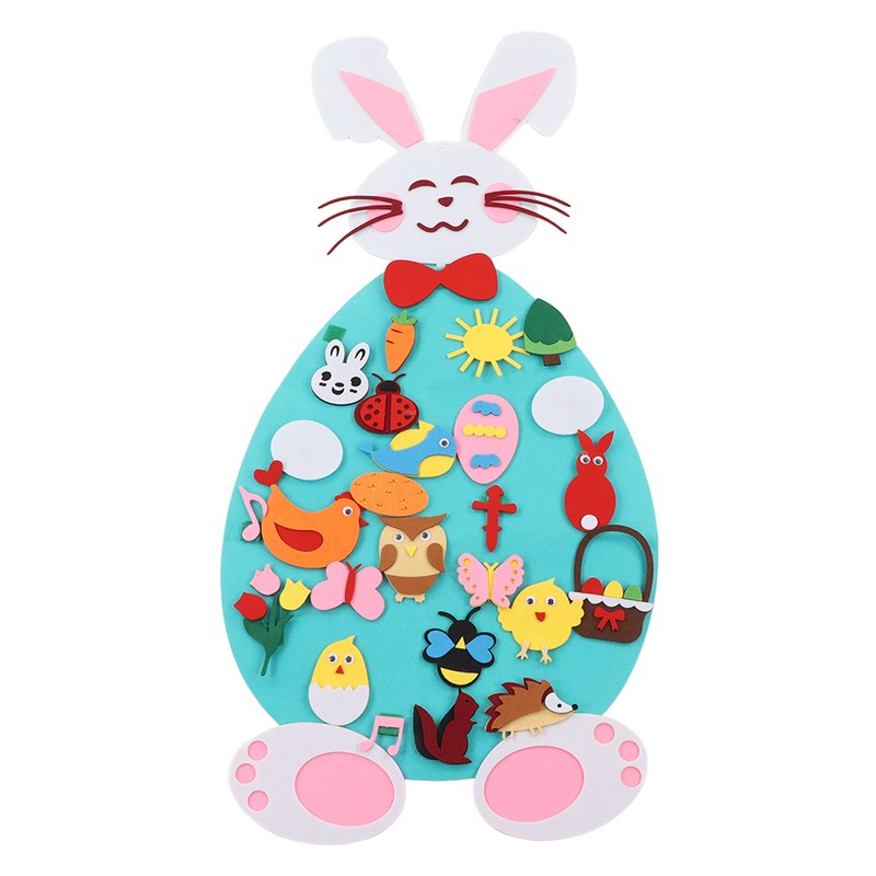 Toddler DIY Felt Rabbit Set Wall Hanging Bunny Crafts Ornaments
