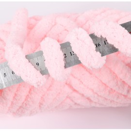 Chenille Chunky Yarn Arm Knitting Thick Bulky DIY for Knit Blanket Cushion Bed Sofa Home Decor (Light Pink, 2-Pack, 0.5kg/1.1 lb, 48 Yards)