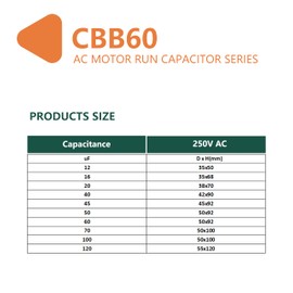 CBB60 60uF Motor Start Run Capacitor MFD 250VAC 50/60hz Cylindrical(60uF-CAD)