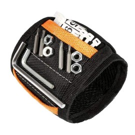 Alioay Magnetic Wristbands with 15 Super Strong Neodymium Magnets Built-in 2 Holes Storage Pockets Magnetic Wristbands Bolt Scale Holder Storage Work Belt