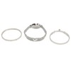 3pcs Women Watch Rhinestone Bracelet Set Accurate Time Stylish Waterproof