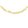 XIAOLUOLY Gold Glitter Happy 55th Anniversary Banner,Pre-Strung,Party Decorations Bunting Sign