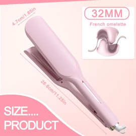 Welleneisen Für Haare 32mm, Lockenstab Große Locken, Französischer Wellen Lockenstab, Lockensta-b Große Locken Mit 5 Einstellbare Temperatur Schnurlose Lockenst-ab Auto Lockenwickler für Haare