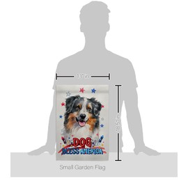 Breeze Decor Patriotic Australian Shepherd Garden Flag-Set Wall Holder Dog Puppy Spoiled Paw Canine Fur Pet Nature Farm Animal Creature House Banner Small Yard Gift Double-Sided, Made in USA