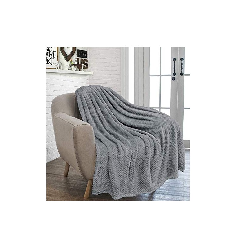 RayyanLinen Waffle Honey Comb Throw Blanket Super Soft Luxurious Versatile