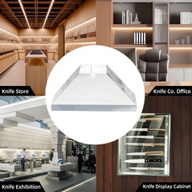 Carimee Stereotrapezoid Knife Block, Acrylic Knife Stand/Holder especially for all the Pocket Knives, Daggers, EDC and Mini Knife Display or Exhibition-Elegant Transparent Acrylic Folding Knife Stand