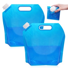 Horuili® Foldable Water Bags, Pack of 2, 10 L, Portable Foldable Drinking Water Tank, Reusable with Tight Lid, Suitable for Hiking, Camping, BBQ, Picnic, Travel