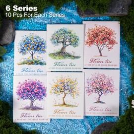 AuriicLeaf Flower Tree Scrapbook Stickers Set, 60PCS Holographic Ephemera for Scrapbooking, Junk Journaling, Crafting, DIY Projects, Diaries, and Art Supplies