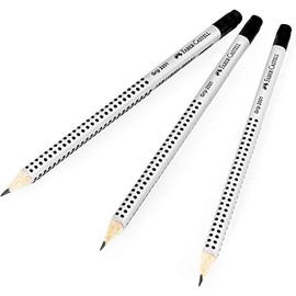 Faber-Castell Grip 2001 Triangular Eraser Tipped Graphite Pencils - B - Pack of 3
