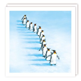 Tracks Publishing Charity Christmas Cards - Follow the Leader Penguins - Eco-Friendly - Pack of 5 Cards