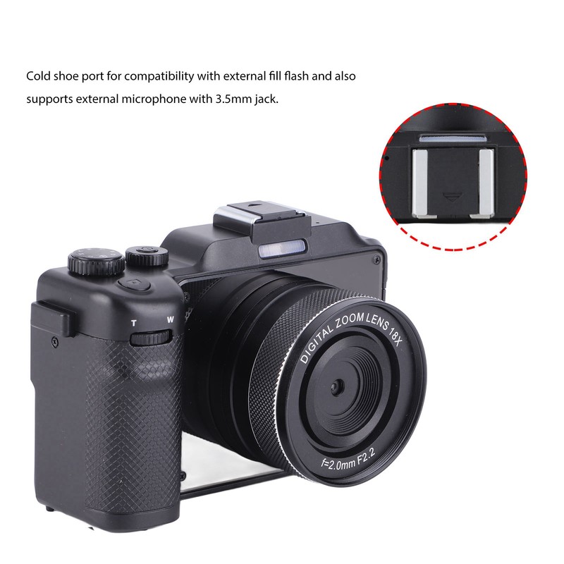 Wifi Digital Camera Dual Lens Front Rear 4K 64MP Portable