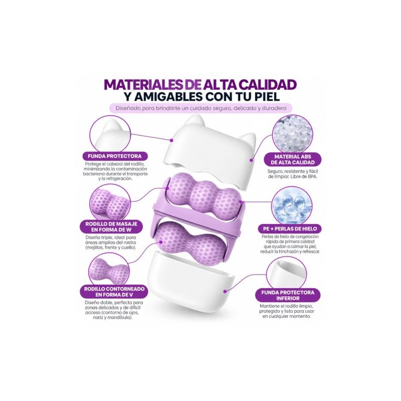 Rodillo de Hielo Facial para Cara y Ojos (morado)