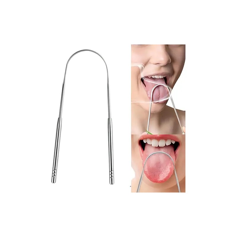 Cepillo Lengua Acero Inox Limpiador Lingual Limpieza Bucal F