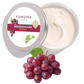 YAMUNA NATURAL BEAUTY- Körperbutter-Luxuriöse, Pflege mit Sheabutter & Kakaobutter für trockene Haut.Spendet intensive Feuchtigkeit und ein seidig-weiches, geschmeidiges Haut(200 ml, Traubenkernöl)