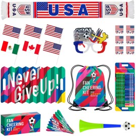 Premium 7in1 Soccer Match Day Celebration Kit Commemorative Athletic Event Fan Gear Bundle National Team Party Supplies Set Drawstring Storage Bag